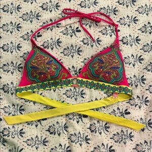 Victoria's Secret Yellow and Pink Bikini Top